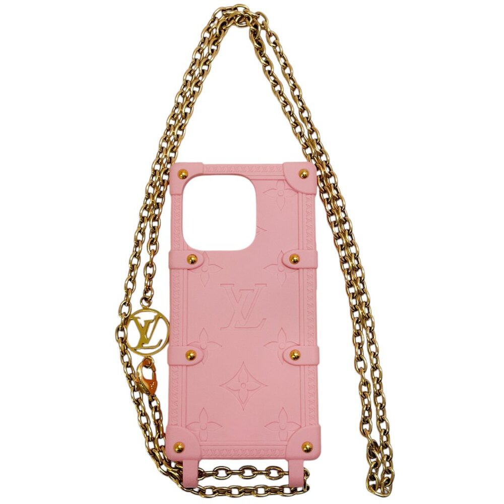 Louis Vuitton Pink Logo iPhone 15 Case with Chain - Picture 3 of 4